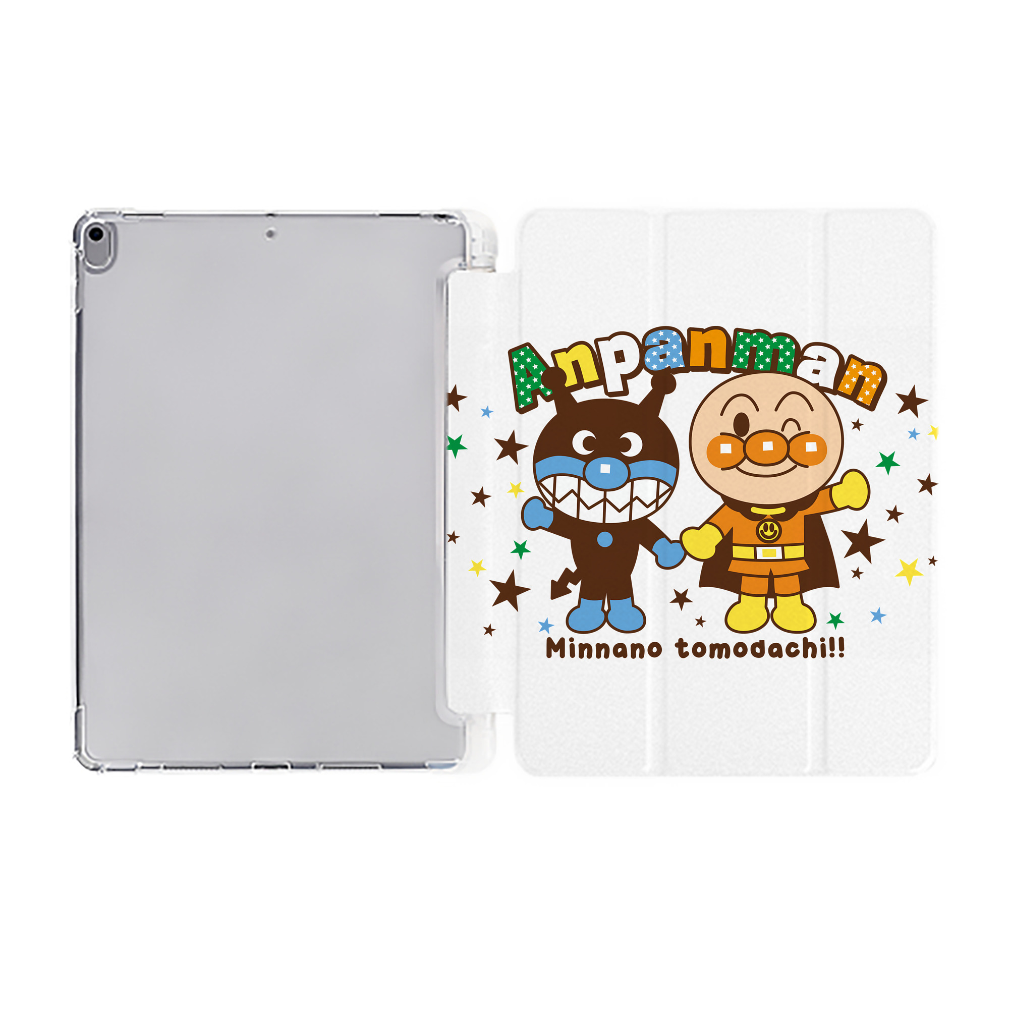 （画像用） アンパンマン Anpanman IPad ケース ペン収納付き 三つ折りスタンド PUレザー×シリコン 対応機種9.5/10.5/10.9インチ
